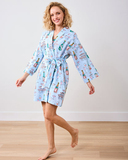 Champagne Tower - Getting Ready Robe - Soft Blue - Printfresh