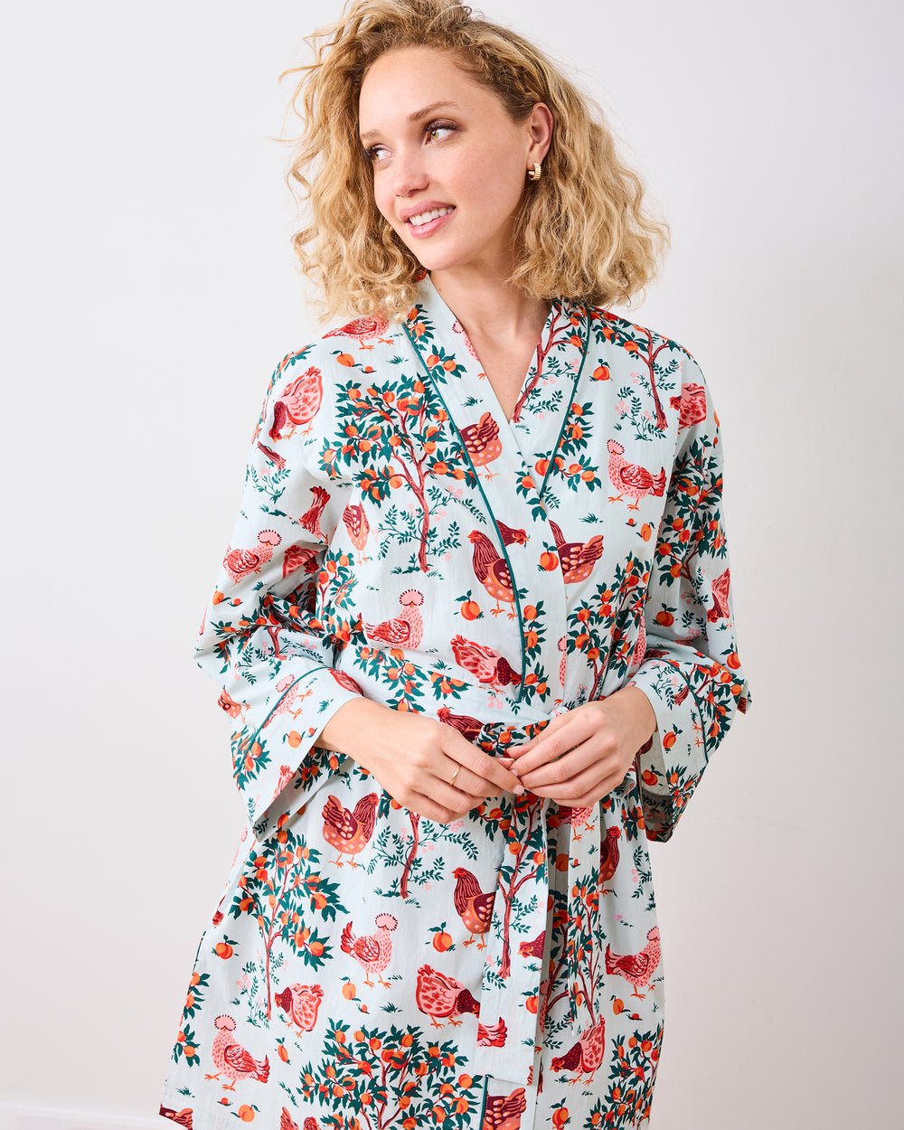 Hen House - Getting Ready Robe - Soft Blue - Printfresh