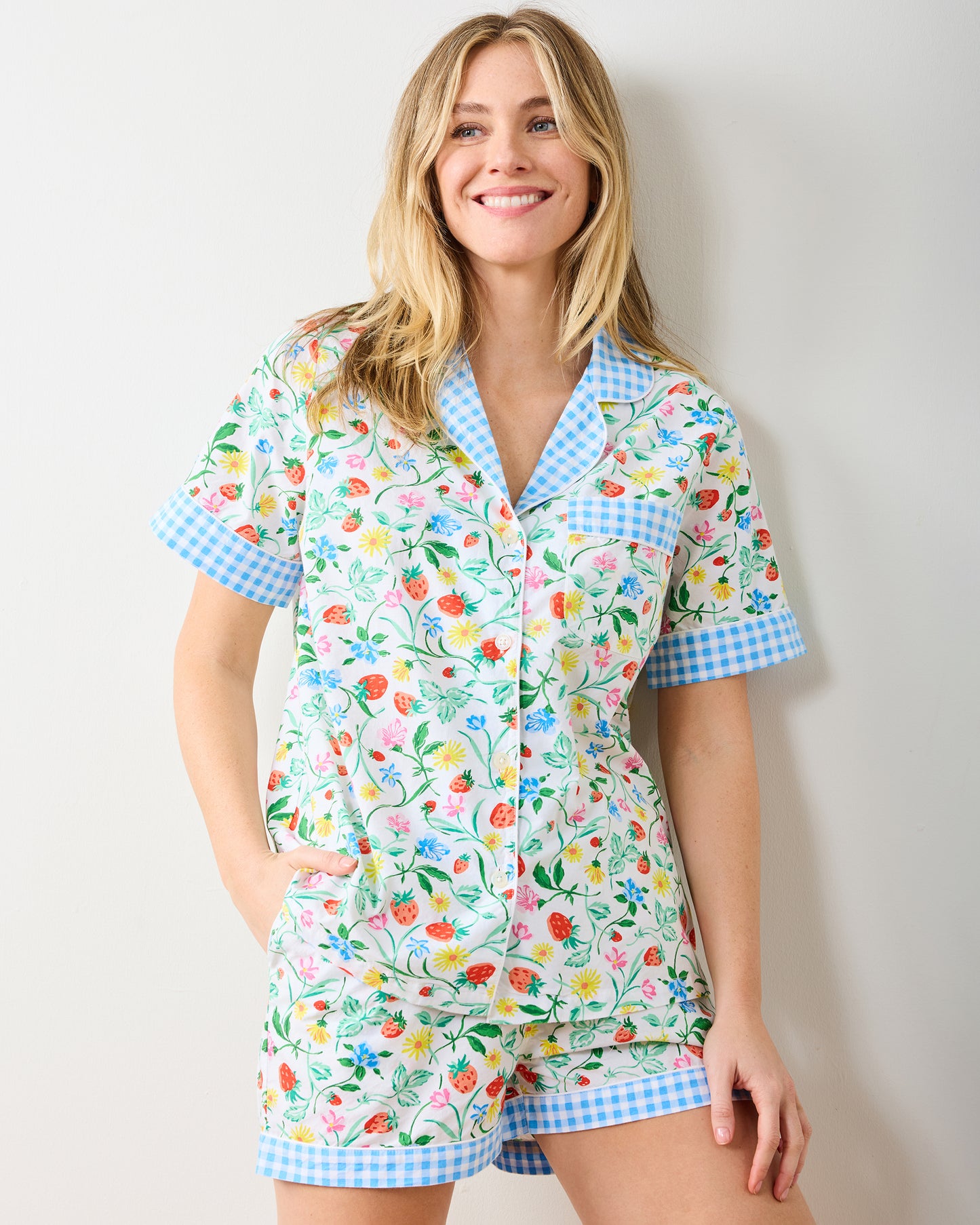 Strawberry Vines - Short PJ Set - Cloud - Printfresh