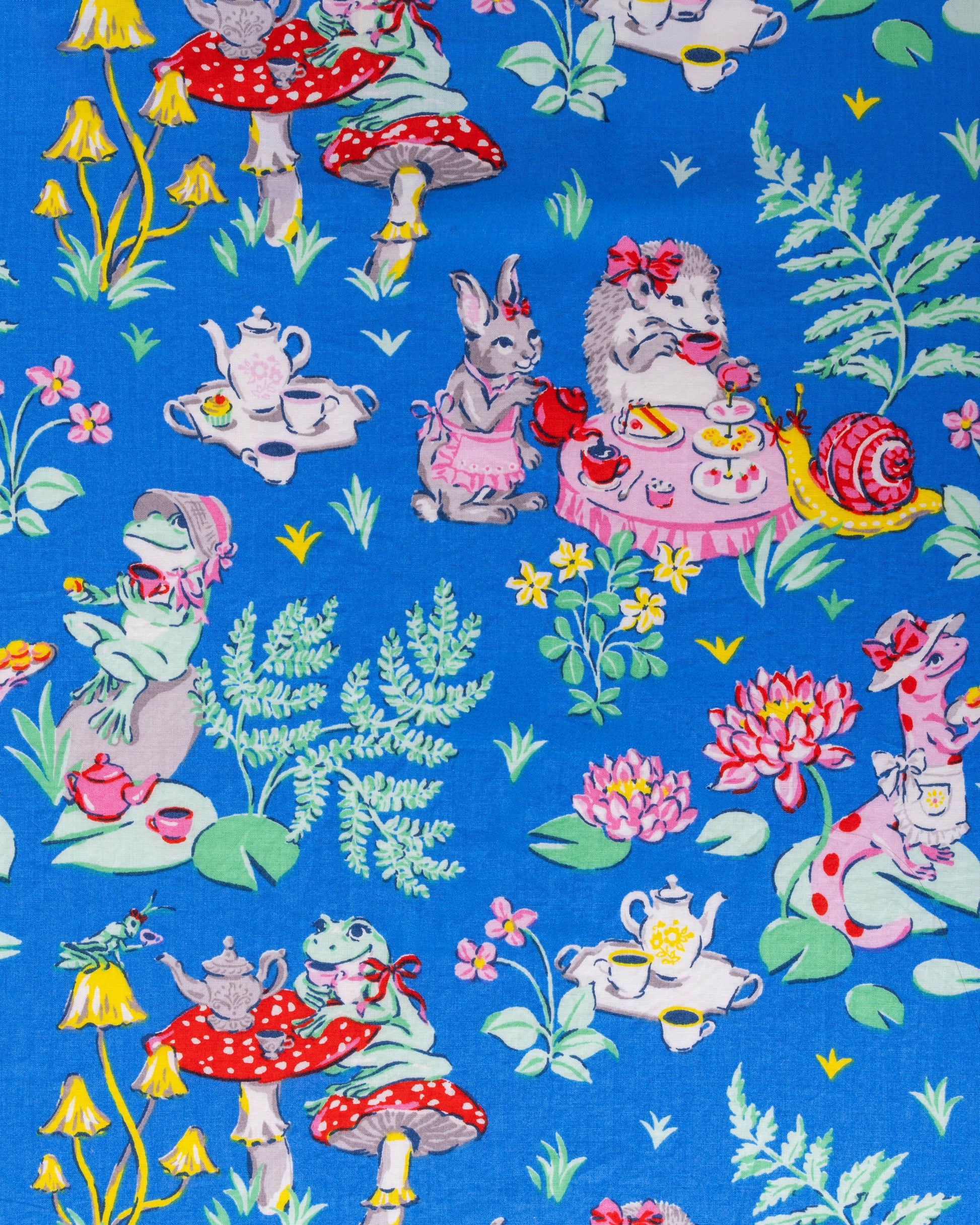 Tea Party - Long PJ Set - Soft Cobalt - Printfresh